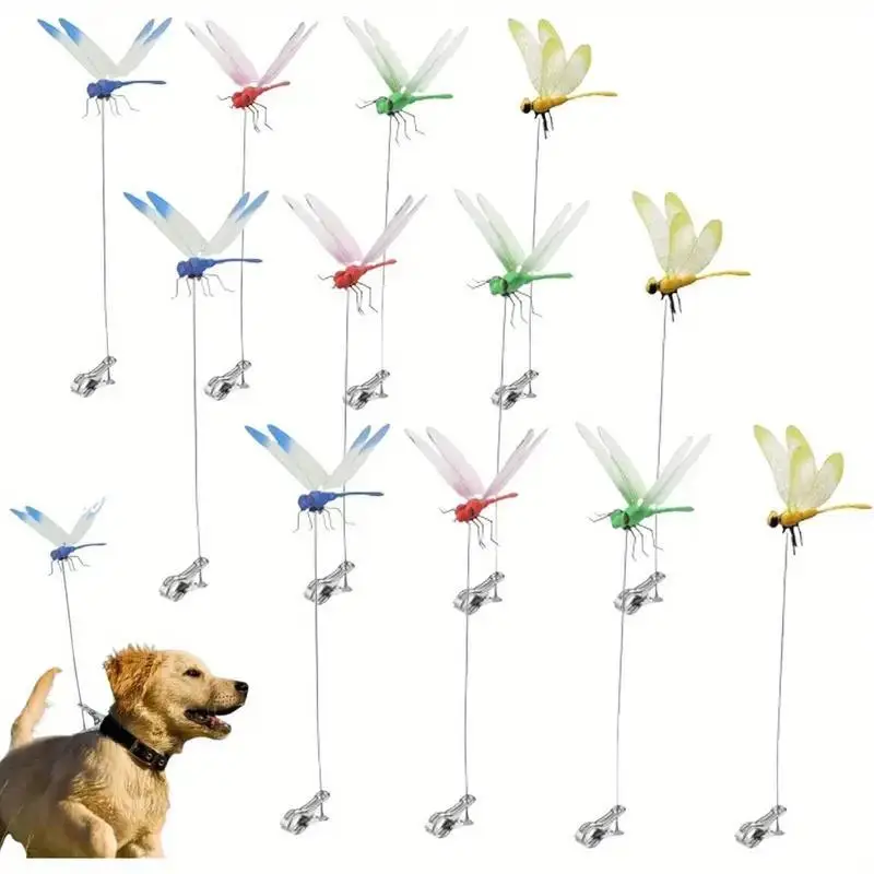 12 Pcs 3D Dragonfly Garden Clips, Colorful Waterproof Metal Decorations, Easy Fix for Yard Wedding Outdoor Decoration