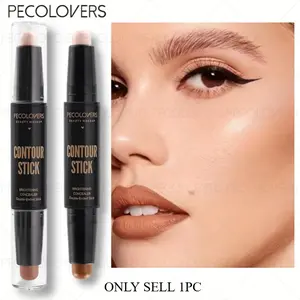 2pcs 2-in-1 Face Sculpting Stick Set - Waterproof Long-Lasting Concealer & Contour Duo, Natural Buildable Finish, Multi-Purpose Highlight & Shadow, 3D Face Makeup, Beauty Highlighters, Ideal Gift for Women - Professional Concealer & Contour Kit