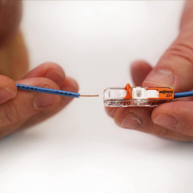 WAGO 221-2401 LEVER-NUTS 12pc Compact Splicing Inline Wire Connectors with Case