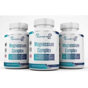 Harvest Twin Labs Magnesium Complex Edible Capsules for Energy and Alertness - 60 Count - Dietary Healthcare Muscle Health Supplement Fitness