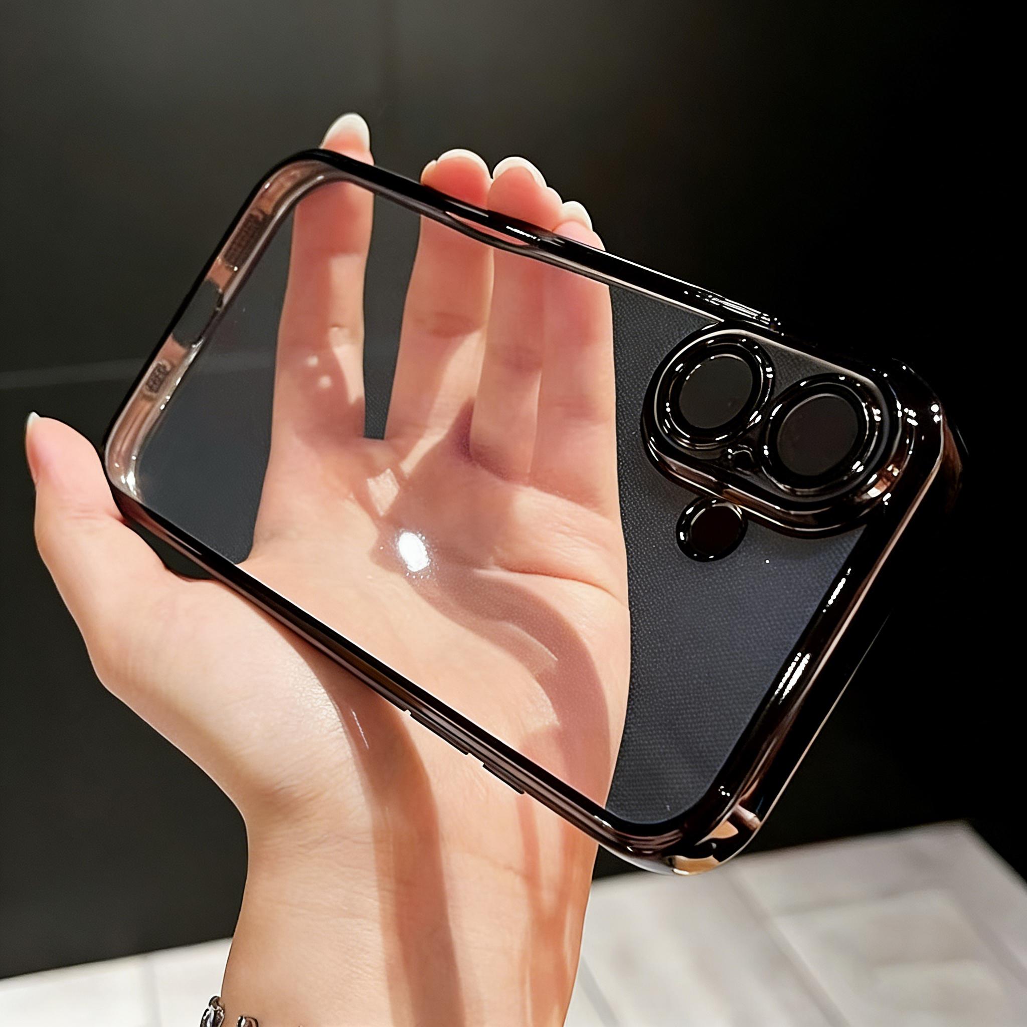 【Plating Edge Case】For iPhone X/XS/XS Max/11/12/13/14/15/16/17 Pro/Pro Max/Plus/Air, Slim Lightweight Glossy Bling Soft TPU Electroplated Case, Anti-Scratch Shockproof Protective Cover