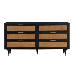 Sierra 60" Cane 6-Drawer Dresser