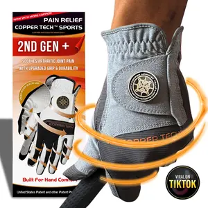 Copper Tech Men's Golf Gloves With Ball Marker (1 Pack) - Optimal Joint Support & Comfort With Copper Compression Feature - Breathable & Tacky - Crafted With Fine AAA Leather