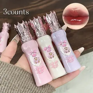 3-Pack Cute Bear Silk Matte Velvet Lip Cream Silicone Long-Lasting Matte Finish Lip Tint Soft and Fluffy Smooth Moisturizing Formula