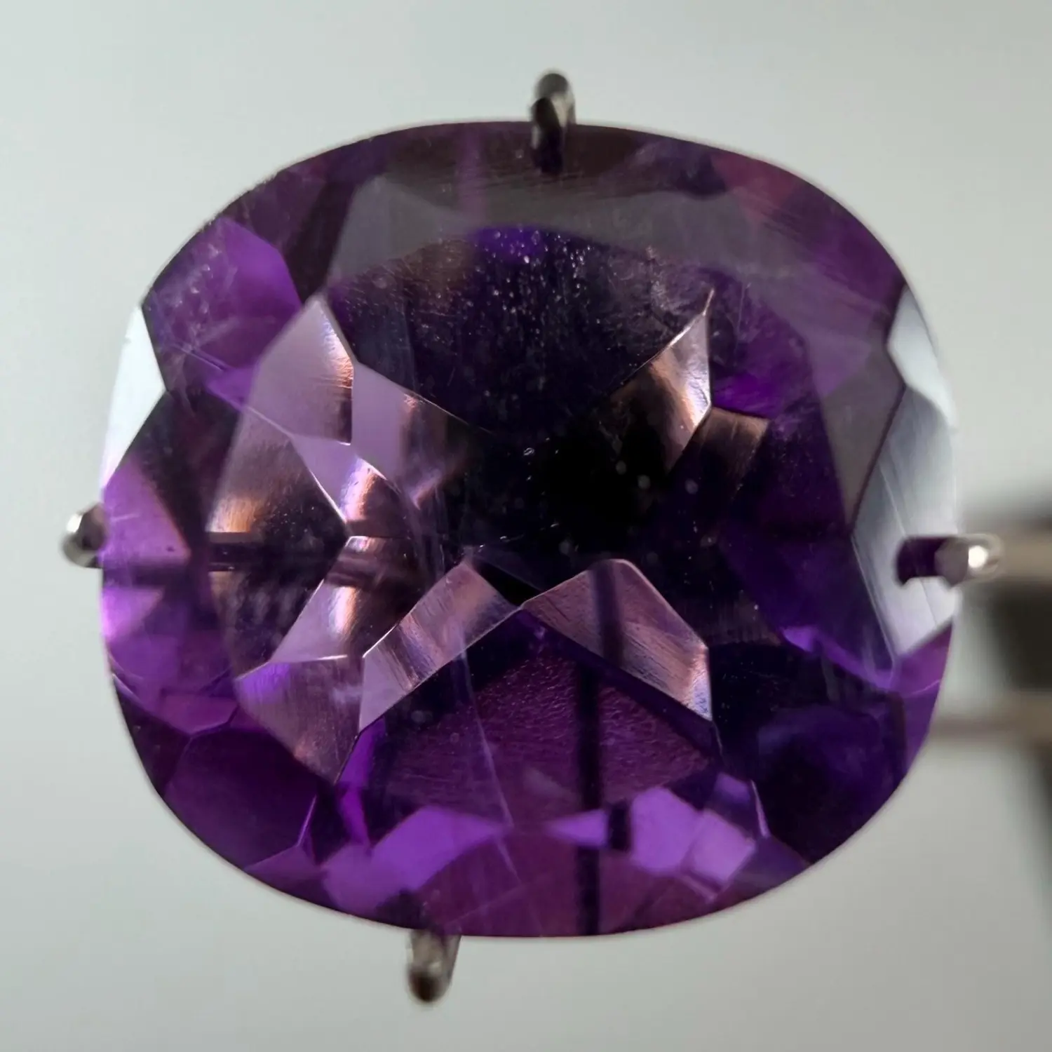 Purple Amethyst 3.84 ct Cushion-Cut Faceted Loose Gemstone