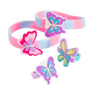 Butterfly Bracelets & Rings - 24 Pc.