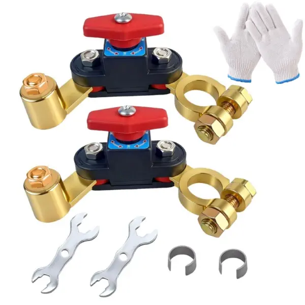 2 Pcs Car Battery Power Cut-Off Switch Breaker, Pure Copper Stable Transmission Adjustable High Conductivity 12v-24v Disconnect Switch Smart Car Switch for Truck Boat Rv Car Supplies campingessentials