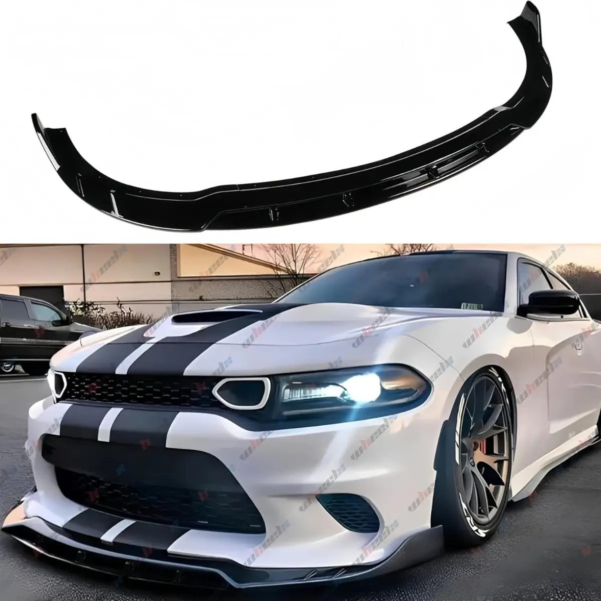 2015-2023 – Dodge Charger GT/R/T Models – 4PCS Front Bumper Lip Splitter Body Protection Kit , Daytona, Scat Pack, SRT (Excludes Widebody Models) - Adds Aggressive Look