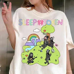 Sleep Token C0wboy Rider Shirt Cute Rainbow T-Shirt Casual Cotton