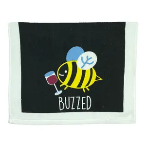 Buzzed Funny Wine Drinking Bumble Bee Tea Towel Funny Dish Towels Soft Adsorbent Tea Towel