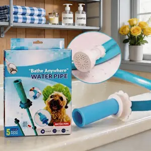 [The trouble of bathing a beloved pet]Install-Free Bathtub Faucet Sprayer Head, 5-Foot Shower Hose Attachment, Ideal for Washing Hair, Baby Bathing, Pet Care, Shower Water Equipment