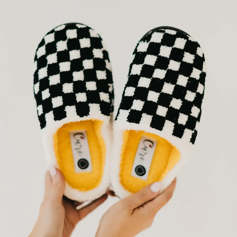CURE x Beyond Type 1 Checkered Slippers