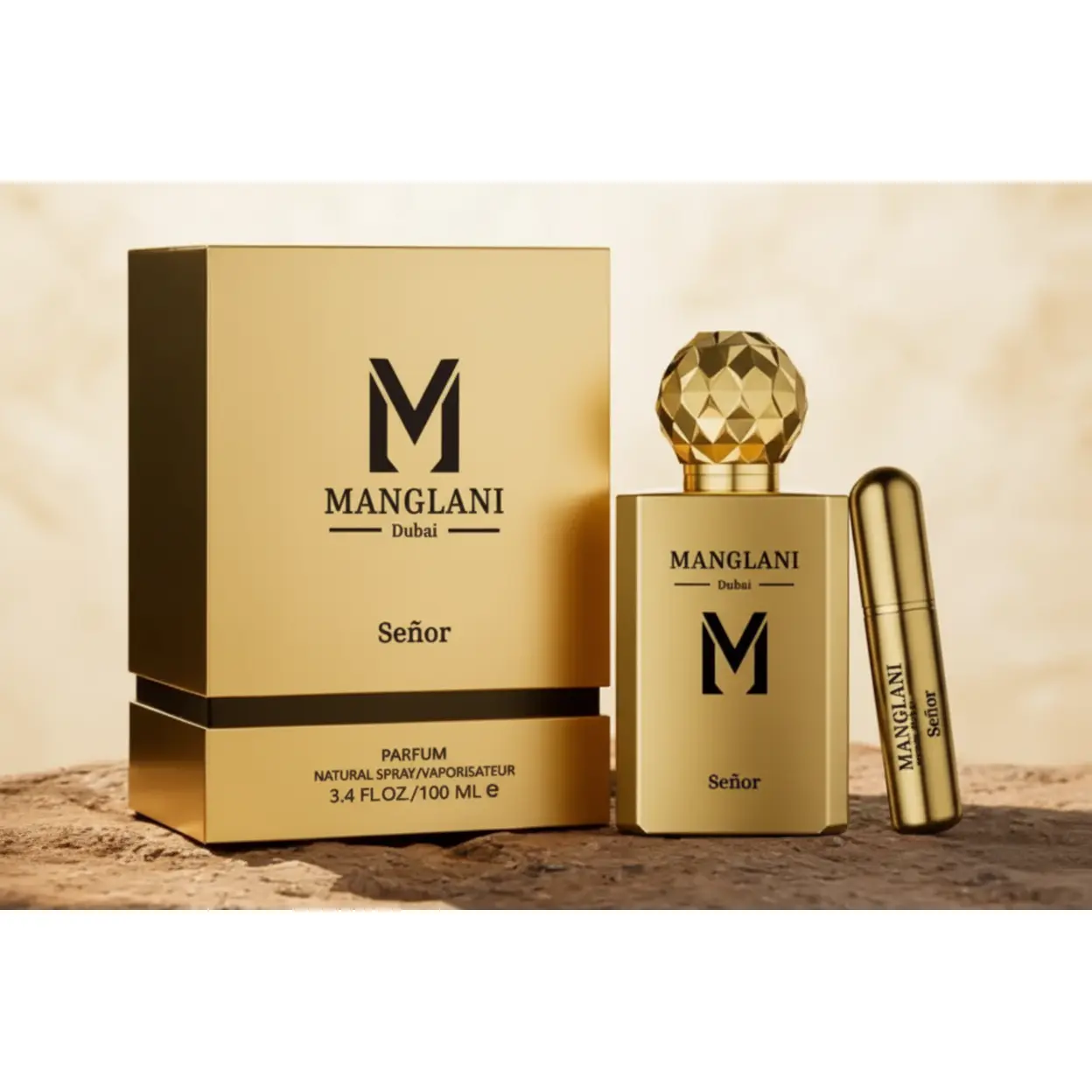 MANGLANI Señor Parfum - 100ml (3.4 oz) Elegant Men's Fragrance, Daily Wear Scent with Complex Blend, High Oil Content
