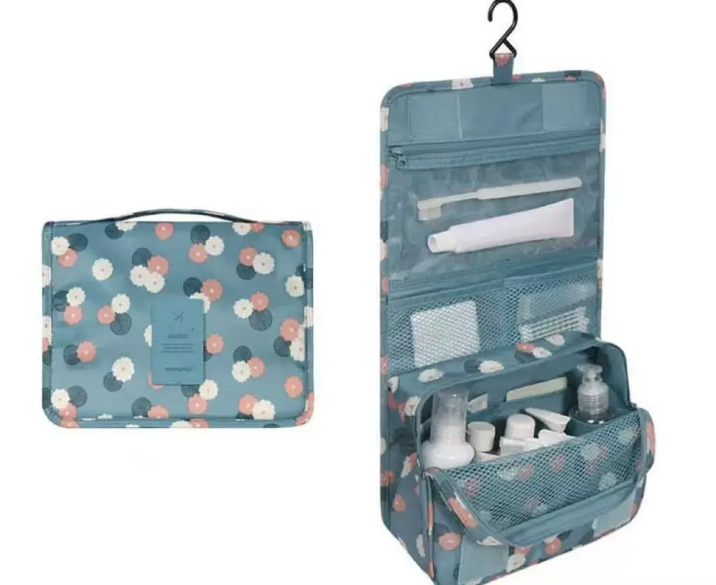 Kono Travel Hanging Toiletry Wash Bag Men & Women, Waterproof Multifunctional Toiletries Makeup Cosmetic Bags with Hanging Hook, Women’s Cosmetic Bag for Full Sized Container