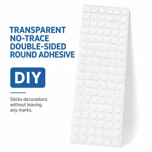 Double Sided Clear Glue Dots, Waterproof Removable Sticky Pads for Party Decoration, Photo Hanging & DIY.Anti-slip Adhesive Dots for Ornaments, DIY Crafts & Decor, Wall & Glass Friendly, Traceless & Residue-Free, Home Must-Have, 120PCS/Sheet