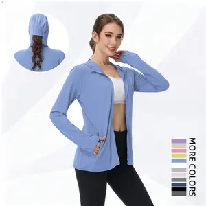 Women's lightweight long sleeved sunscreen hoodie, breathable and cool sunscreen jacket, suitable for outdoor activities such as hiking and fishing, large elastic and breathable on all sides, available in a variety of colors Style#SummerVibes