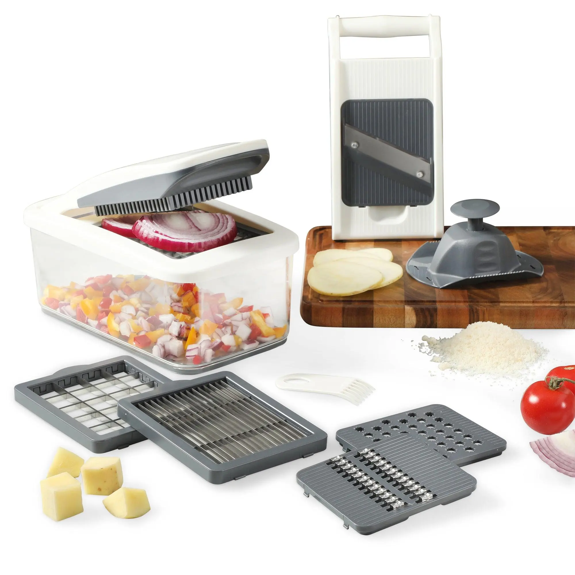 Calphalon Aero 8 in 1 Vegetable Chopper and Dicer, Food Chopper with Container