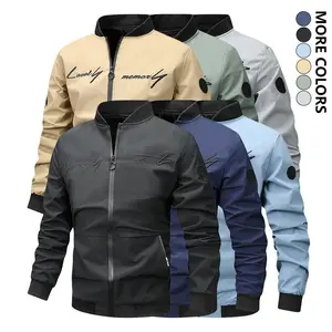 Men's Letter Embroidery Pilot Jacket Casual Coat Fashion Design Versatile Letter Patchwork Baseball Uniform in Multiple Colors