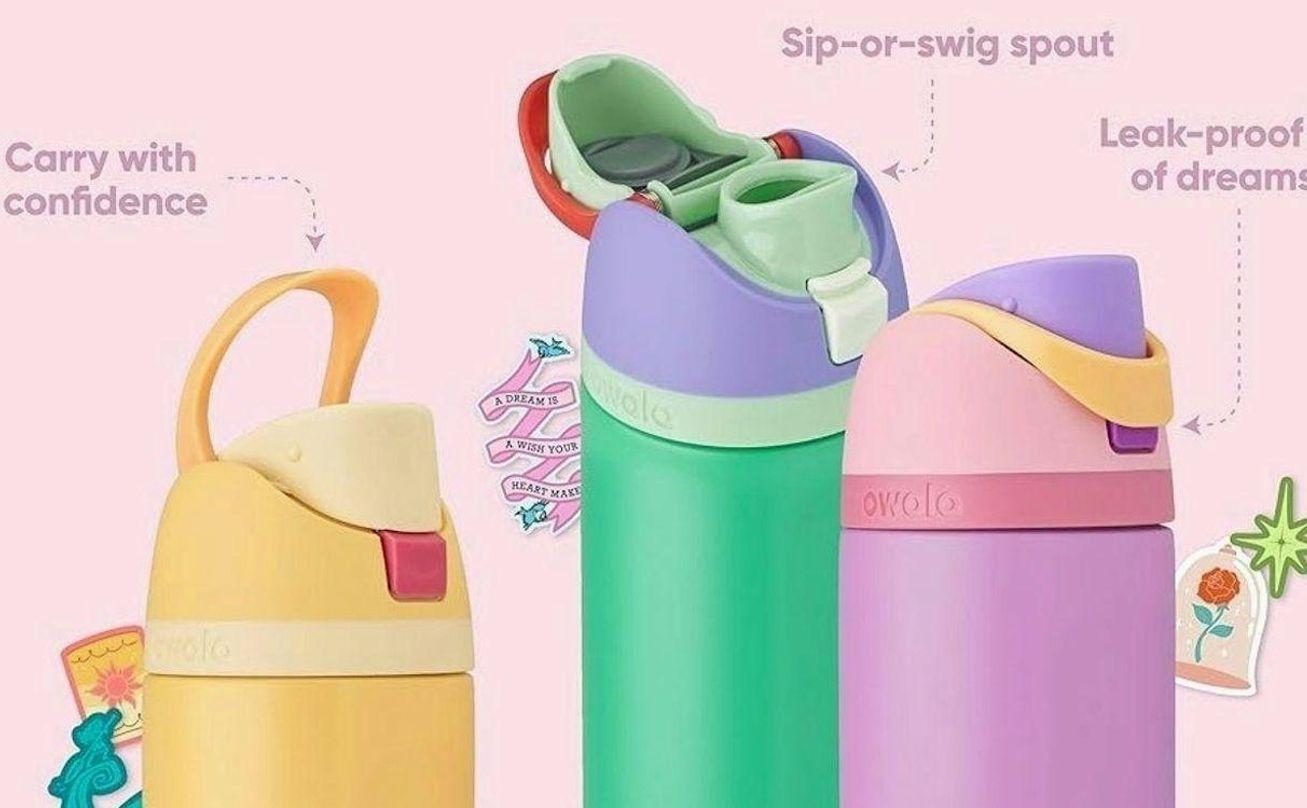 Owala Disney Princess FreeSip Insulated Stainless Steel Water Bottle with Straw for Sports and Travel, BPA-Free Sports Water Bottle, 24 oz, Belle | Disney Princess, Insulated, with Straw, BPA-Free, Sports Water Bottle