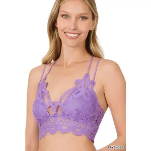 ZENANA Crochet Lace Bralette with Bra Pads
