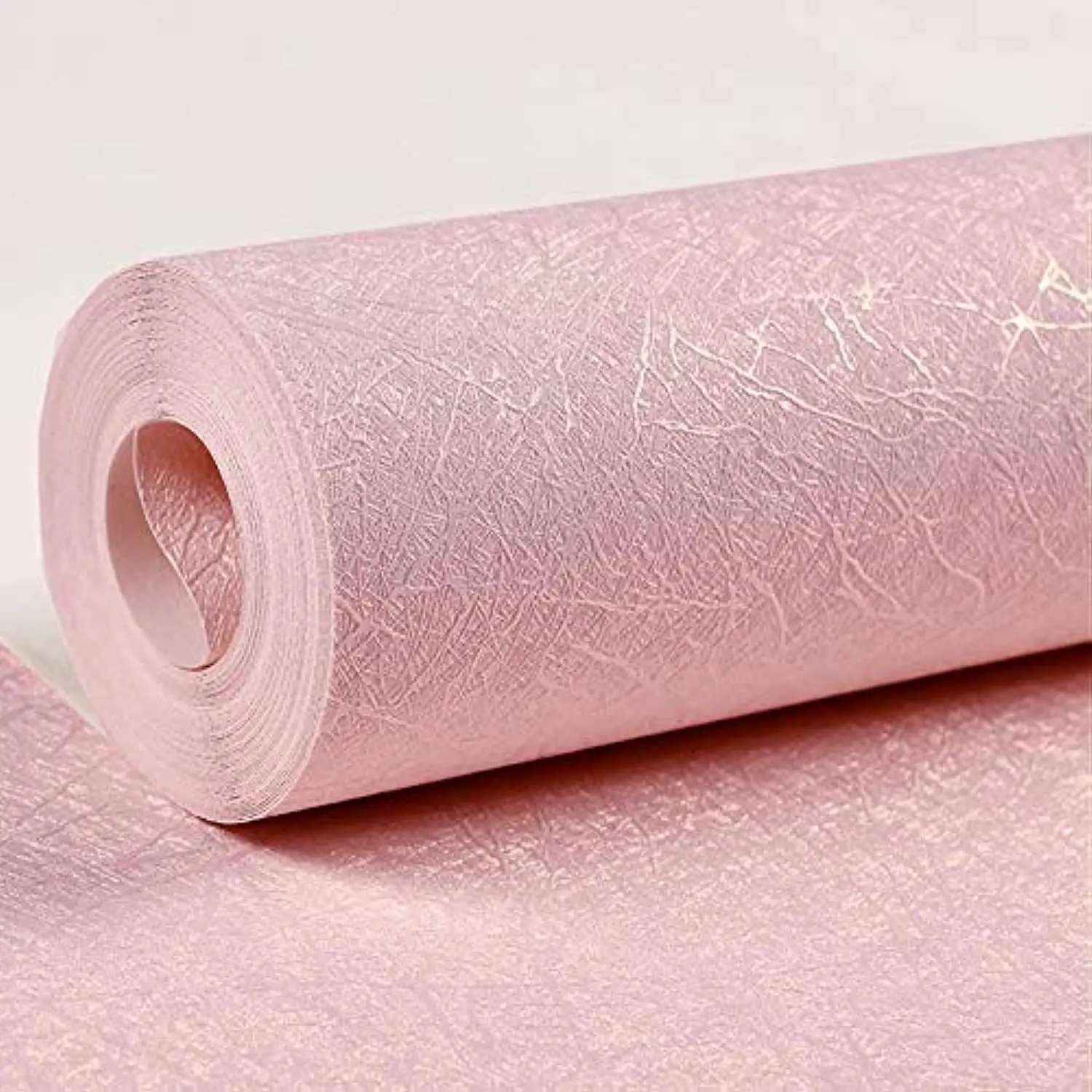 Silk Pink Wallpaper Peel And Stick Contact Paper Textured For Bedroom Self Adhesive Removable Wall Sticker Room Drawer Liner Waterproof 15.7inw 118inl