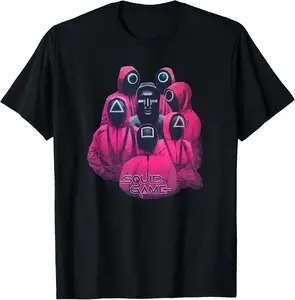 100% Cotton Unisex Squid Game Front Man And Guards Ring T-Shirt