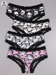 4-Pack Women's Mid-Waist Seamless Underwear Set, Moisture-Wicking Elastic Fabric, Full Coverage Design, Comfortable Fashion Fit, Underwear Undergarments