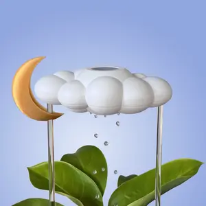 THE CLOUD MAKERS Original Dripping Rain Cloud with Moon Charm Decorative Waterer for Houseplants 100% Made in USA Patented Design 6"x3.5" Cloud with 12" Acrylic Rods for Pots 5" and Larger