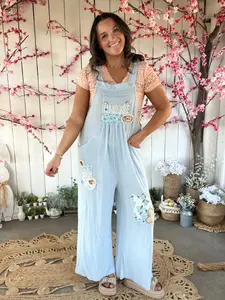 The Kai Floral Romper - BLUE