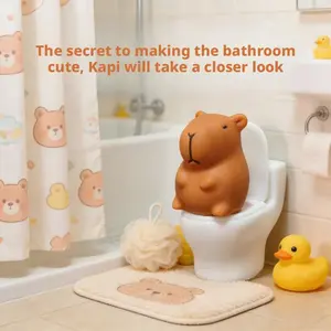 Bathroom toilet companion items, toilet capybara poop decoration, bathroom ornaments, thoughtful toilet accessories, emotional decorations, abstract small gifts, bathroom decor