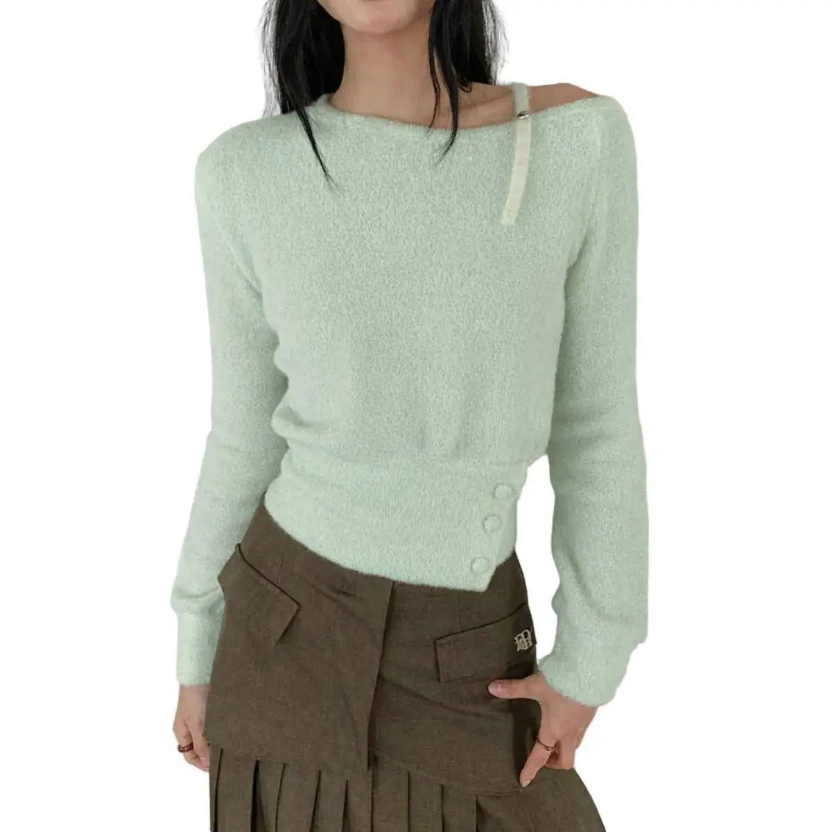 Clever Alice Terry Angora Sweater Top