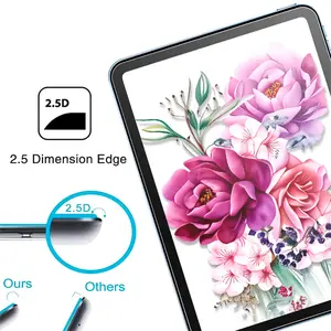 2-pack 2.5D curved edge design, 0.3mm thickness, with anti scratch and anti fingerprint properties, containing hydrophobic layer, smooth hand feel, suitable for iPad Pro 12.9in 2018-2022