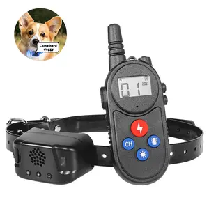UOYGAO Pet Trainer Collar for Dogs IPX7 Waterproof Rechargeable E-Collar with Voice Transmission 4 Training Modes Static Vibration Flashlight for Small Medium Large Dogs