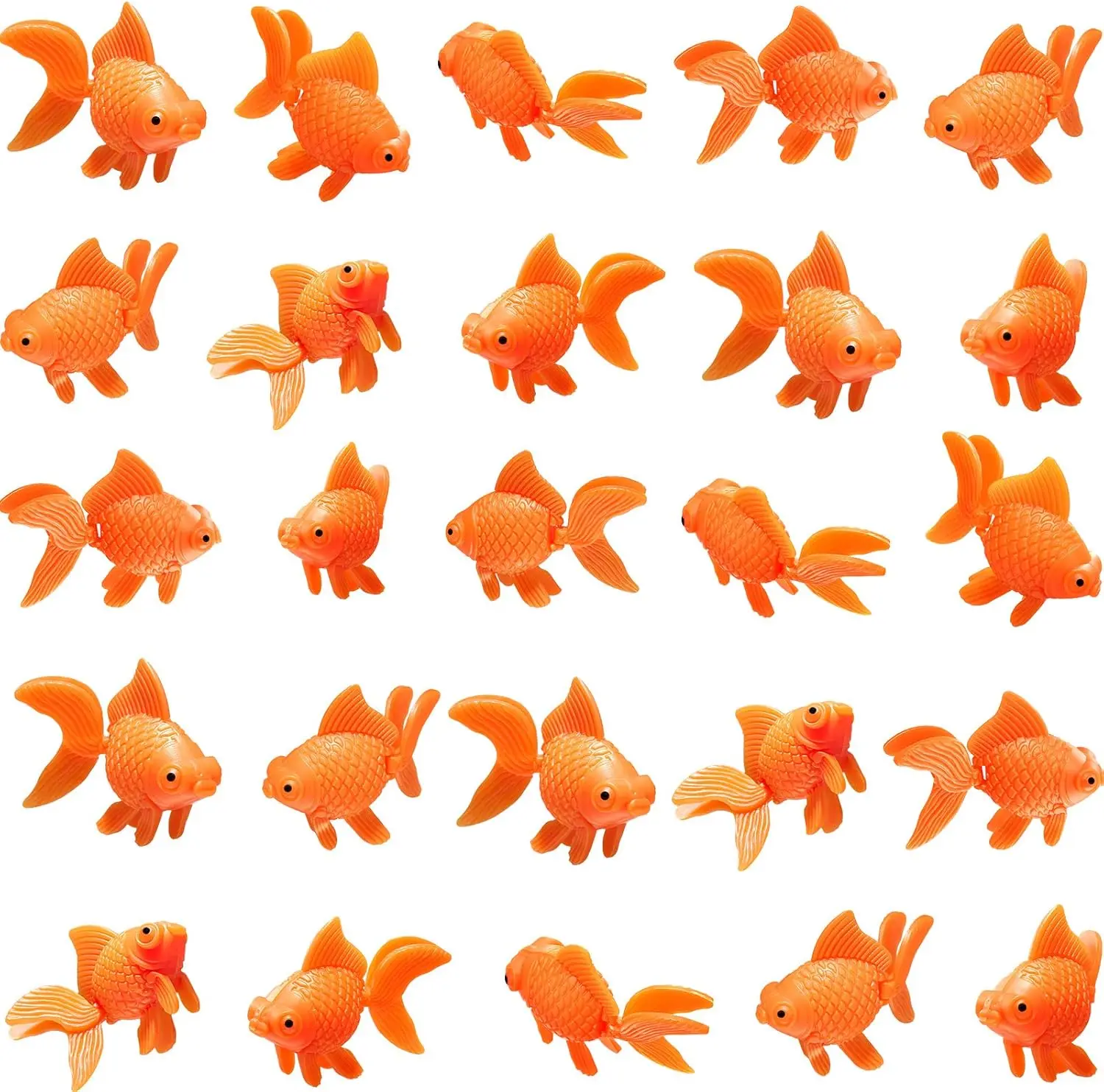 30 Pieces Durable Artificial Orange Floating Plastic Fish Decorations (5.5 x 3.5 cm) - Aquarium Supplies for Goldfish Tanks, Bowls, Birthday Party Supplies - Home Improvement Building Accessory