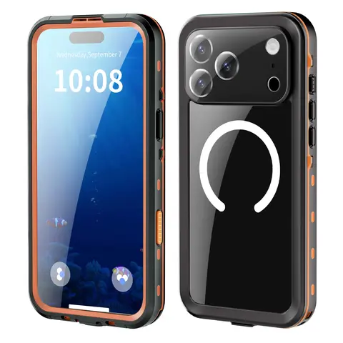 IP68 Rated Magnetic Professional Waterproof Phone Case - 360° Shockproof, Dustproof Protector for iPhone 17/17 Air/17 Pro/17 Pro Max Cellphone Accessory