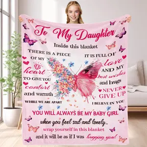 Daughter Gifts from Mom,  to My Daughter Blanket, 80X60