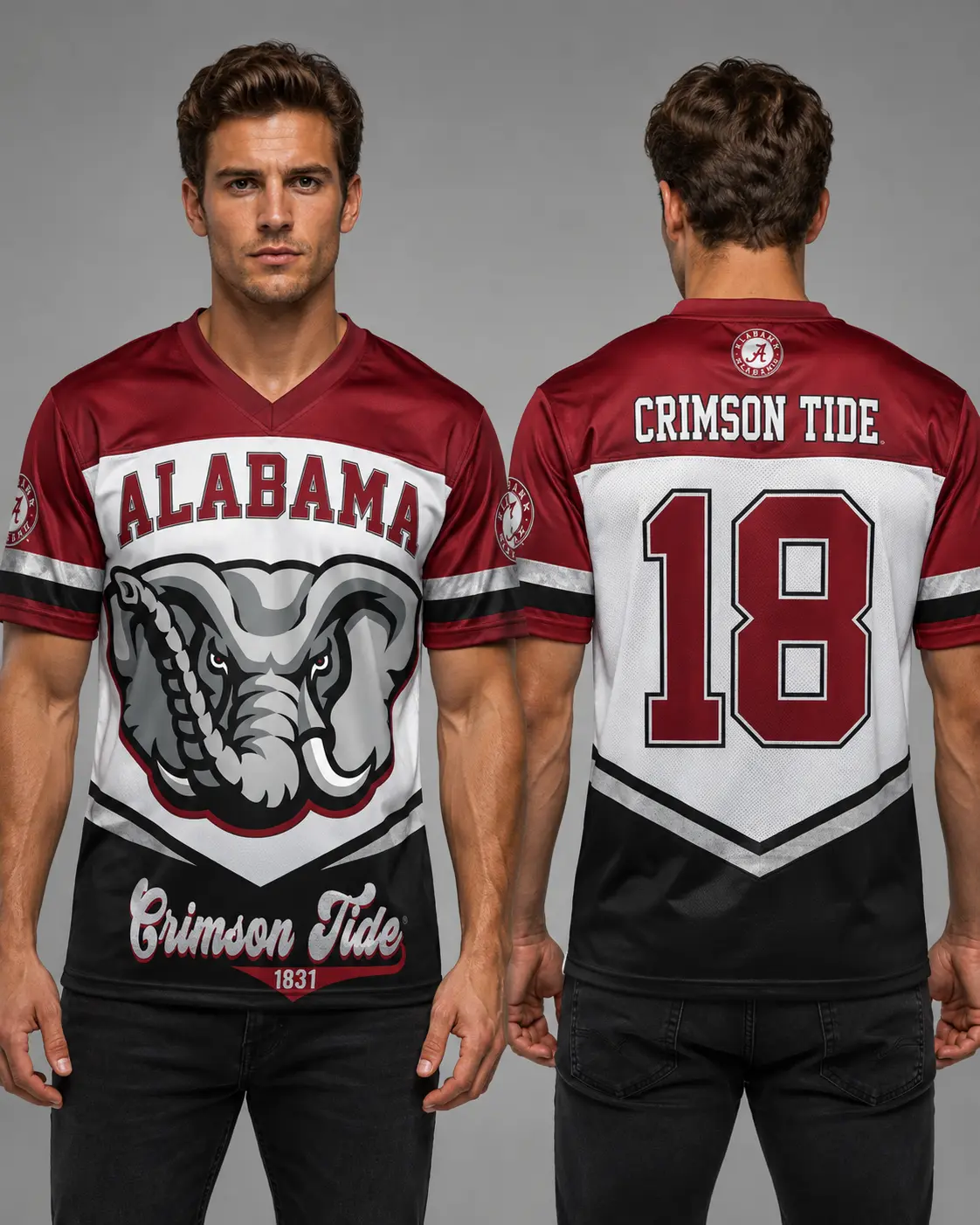 Alabama Crimson Tide Cropped Football Jersey – Game Day Crop Top, College Football Fan Apparel, Athletic Streetwear Shirt
