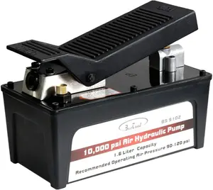 10,000 PSI, 1/2 Gal Reservoir Foot-Operated Air Hydraulic Pump for Heavy Machinery Lifter & Auto Repair