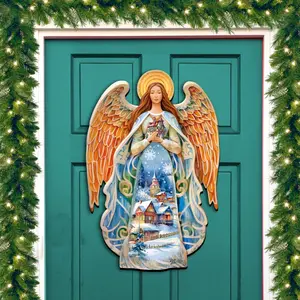Designocracy 8611021H 24 x 18 in. Blessing Home Angel Holiday Christmas Door Decor
