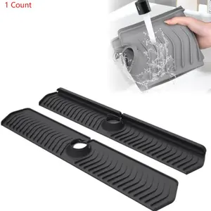 Kitchen Sink Faucet Mat, 2026 New Foldable Faucet Mat for Kitchen Sink, 30in Silicone Faucet Guard & Draining Mat Keep Countertop Dry Water Splash Guard