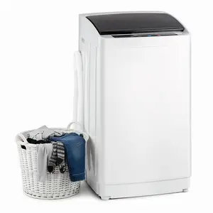 [ Father's Day Gift ]Winado 17.8LBS Portable Washing Machine, Full-Automatic Electric Laundry Machine with Stainless Steel Drum, Compact Washer and Spin Dryer Combo with Drain Pump for Apartment, Dorm, Home, Light Grey