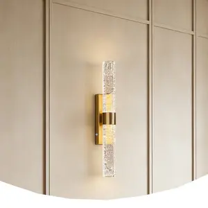 Acrylic Bubble Column 4000mAh Charging Wall Light Copper Natural/Black 39cm Charging Wireless Dimmable Wall Light Suitable for Wall Painting, Living Room Corridors, Entrances, Corridors, Art Wall Light Dimmable Lights