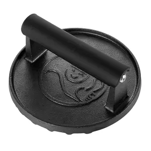 Gourmet Easy Smash Burger Press for Griddle, Heavy Duty Hamburger Press w/Heat Resistant Handle, Cast Iron Grill & Bacon Press, Burger Smasher