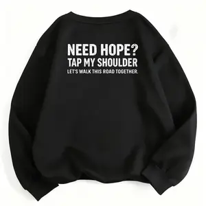 Tap My Shoulder for Hope – Long Sleeve Sweatshirt Supporting You Through Hardship
