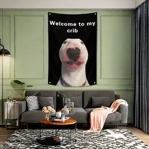 Welcome To My Crib Flag, 1 Count Funny Flag , Wall Flag for Party Yard Bedroom Bar College Dorm Room Decor