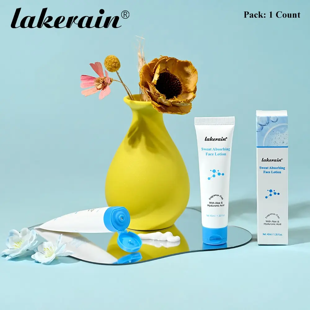 Lakerain 1 Count Sweat-Absorbing & Oil-Control Moisturizing Cream, Daily Moisturizer, Gentle Formula, Nourishes the Skin, Keeps It Dry and Smooth, Doubles As a Makeup Primer, A Must-Have for Effortless Makeup and Hydration