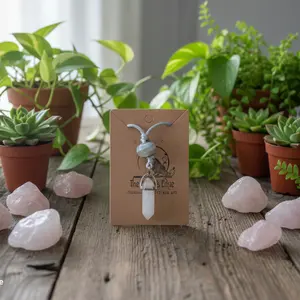 Rose Quartz Crystal Point Necklace