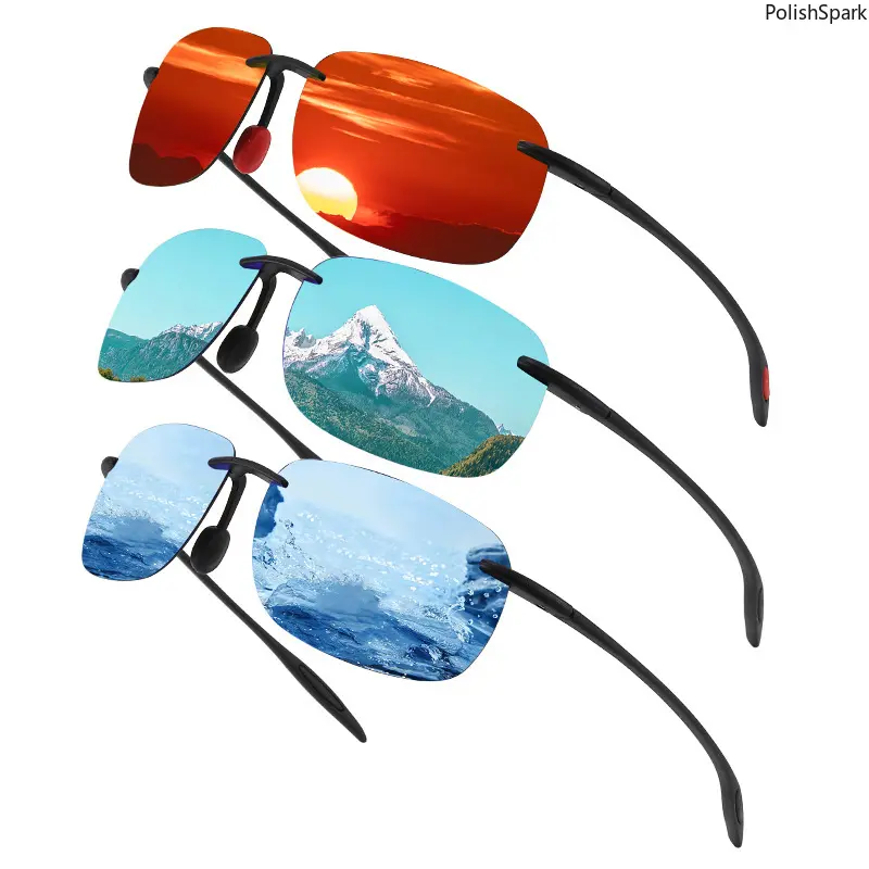 3-Pack Rimless Polarized Sports Sunglasses for Men Women – Ultra Lightweight 10.5g Running Cycling Eyewear | HD Anti-Glare TAC Lens UV400 Frameless Driving Fishing Shades Bulk Set tiktokshopbacktoschool