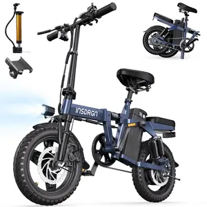INSDRGN 14" Folding Electric Bike for Adults & Teens, 650W Peak Motor, 20MPH Top Speed, 48V 10.4Ah Removable Battery, 28‑50 Miles Range, 9‑Point Suspension & Dual Disc Brakes, UL2849 Safety Certified