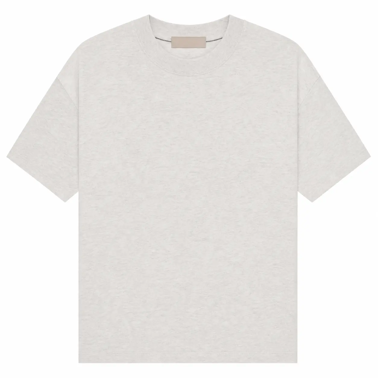 LIGHT OATMEAL BLACK TEE 1 SIZE OVERSIZED 483 Streetwear Menswear Fabric Crewneck Casual T-Shirt Breathable